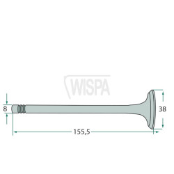 Inlaatklep, nieuwe uitvoering, 3 ringen allgaier Porsche . Porsche Tractor