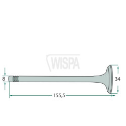 Uitlaatklep Allgaier en Porsche diesel, nieuwe uitvoering, 3 ringen. Porsche Tractor